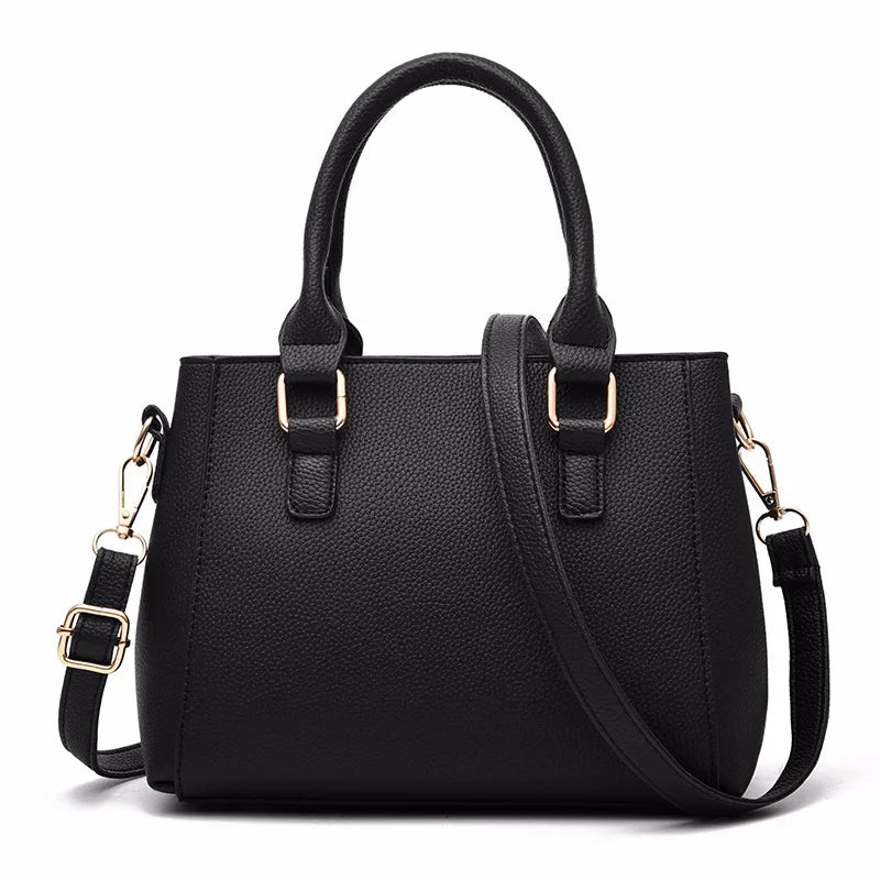Embroidered Leather Shoulder Bag – Stylish Messenger Tote