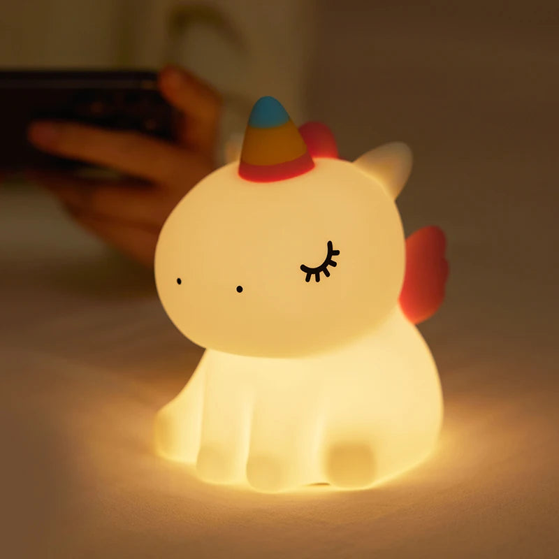 Big Face Rabbit Night Light - Soft Silicone Touch Lamp