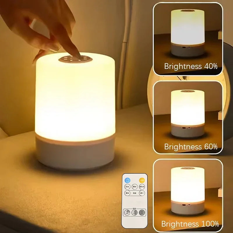 LED Bedside Night Light & Desk Lamp – Rechargeable, Dimmable Touch Control, Perfect for Bedroom & Reading