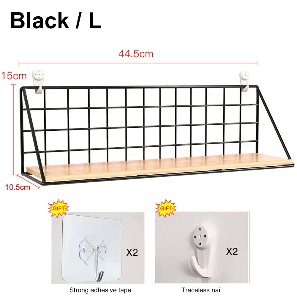 No-Drill Wooden Wall Shelf – Decorative & Storage Organizer