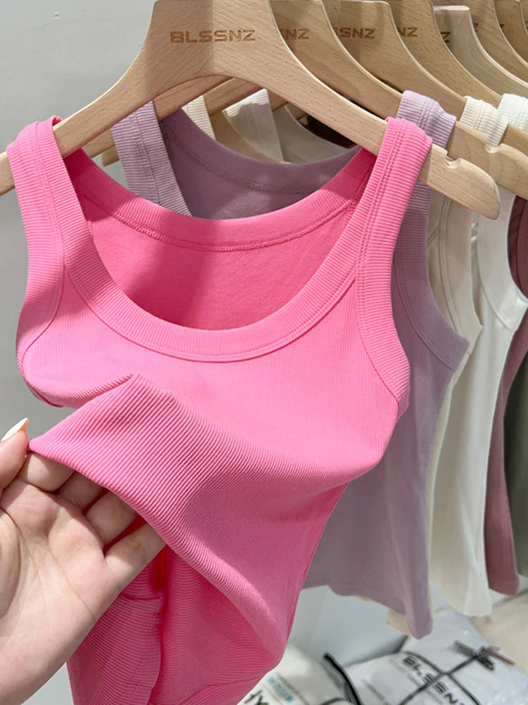 Ribbed Round Neck Tank Top – Women