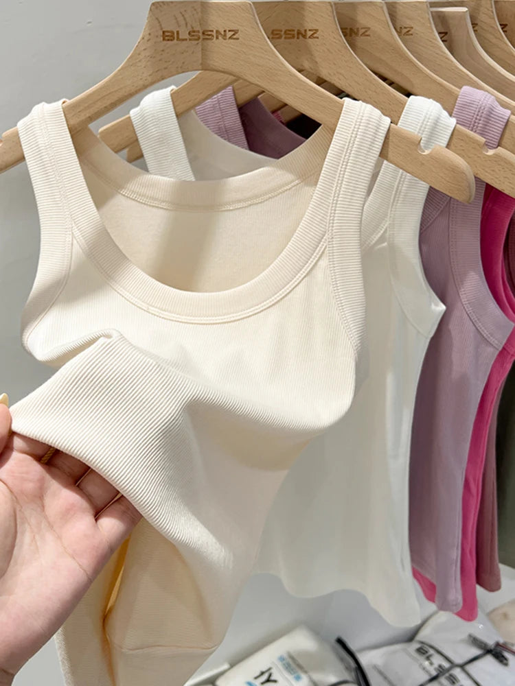 Ribbed Round Neck Tank Top – Women