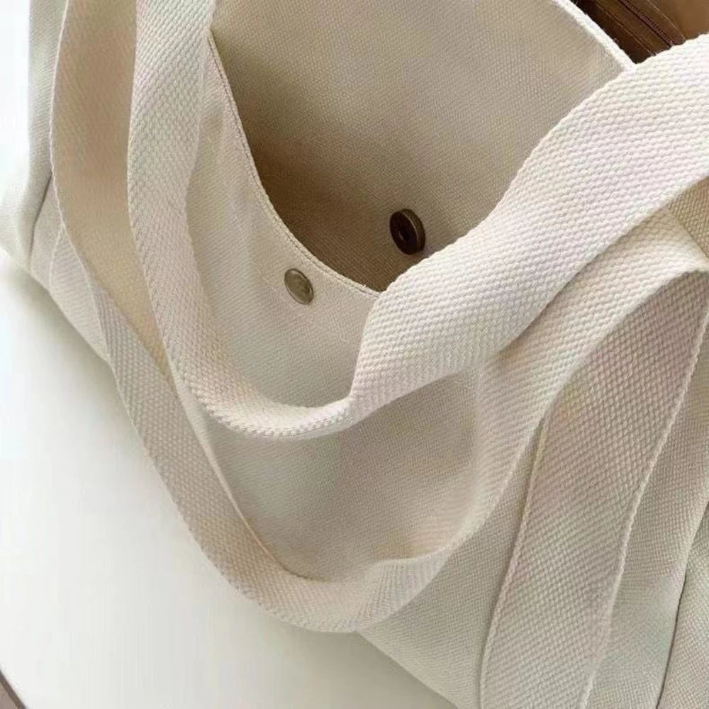 Large Capacity Canvas Tote Bag – Casual College Style, Perfect for Work, School & Shopping