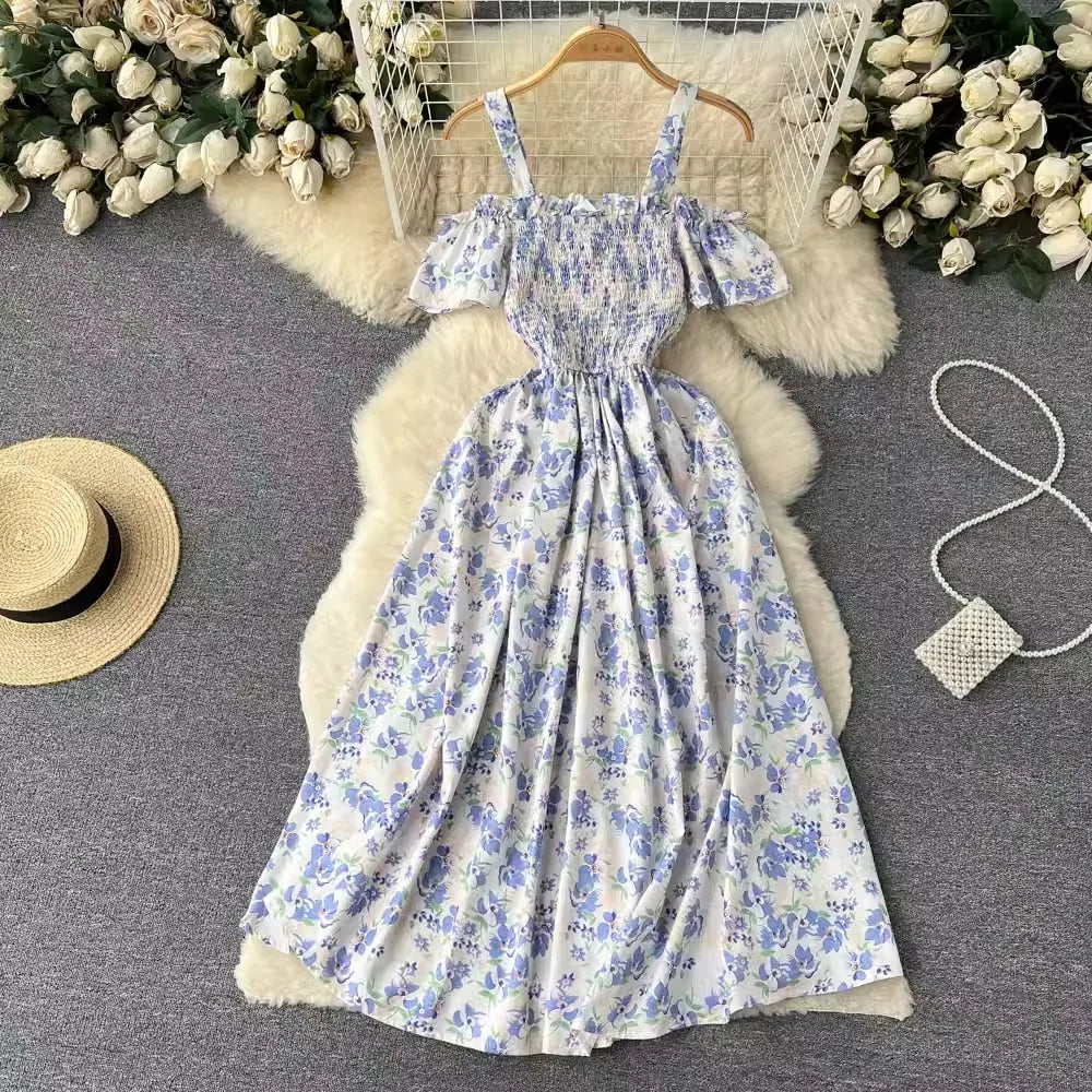 Romantic Floral Print Long Dress