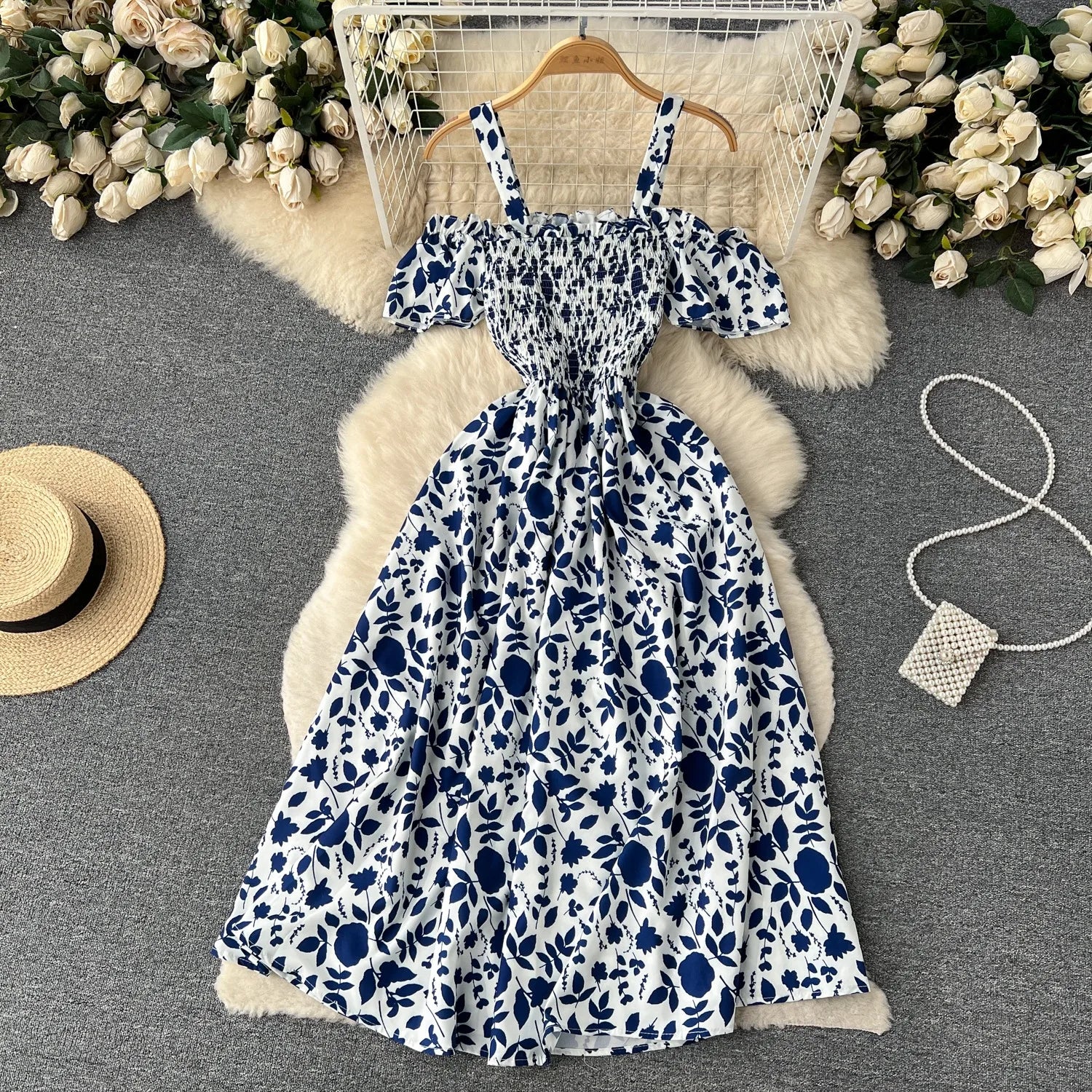 Romantic Floral Print Long Dress