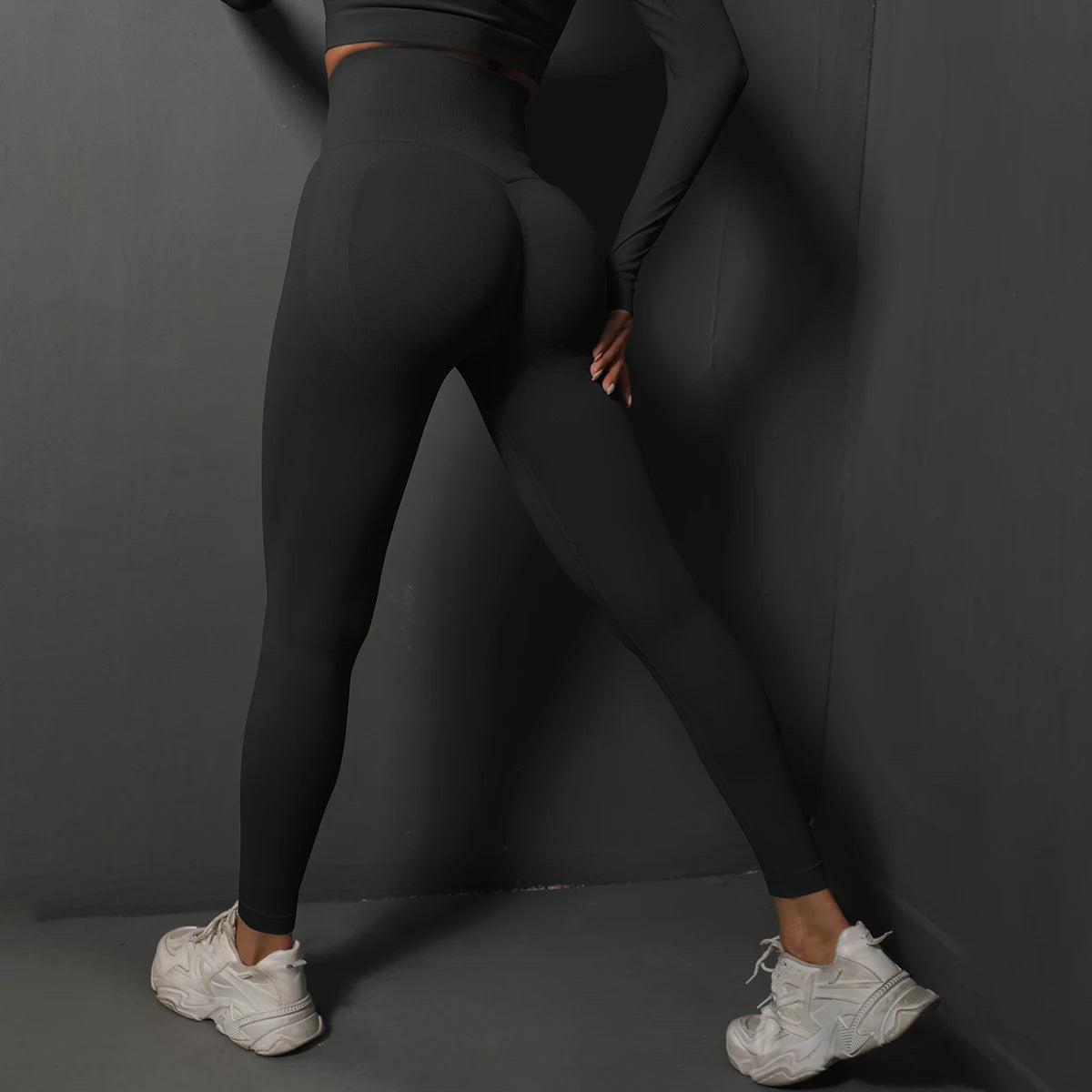 Women’s High Waist Seamless Yoga Leggings – Hip Lifting Fitness Gym Pants, Bubble Butt Workout & Running Tights