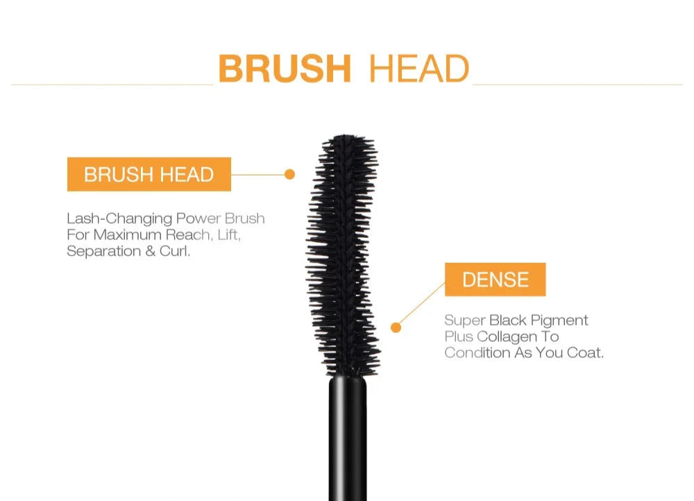 3D Lengthening Black Mascara – Long-Wearing Gold Tube with Eyelash Extension Effect and Lash Brush