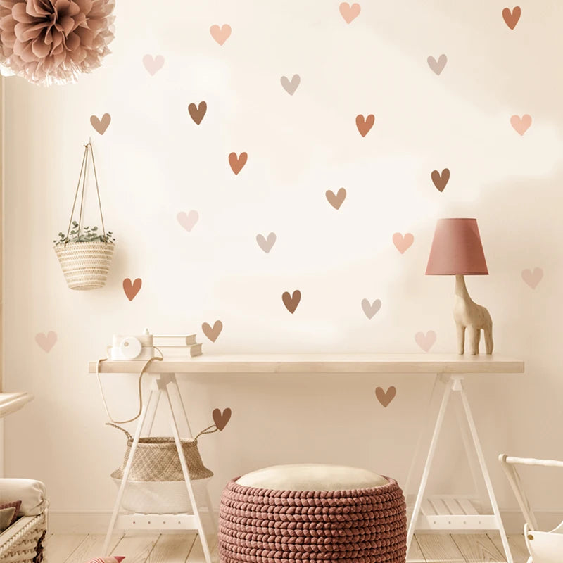 Boho Hearts Wall Stickers – Creative Vinyl Decals for Home Decor