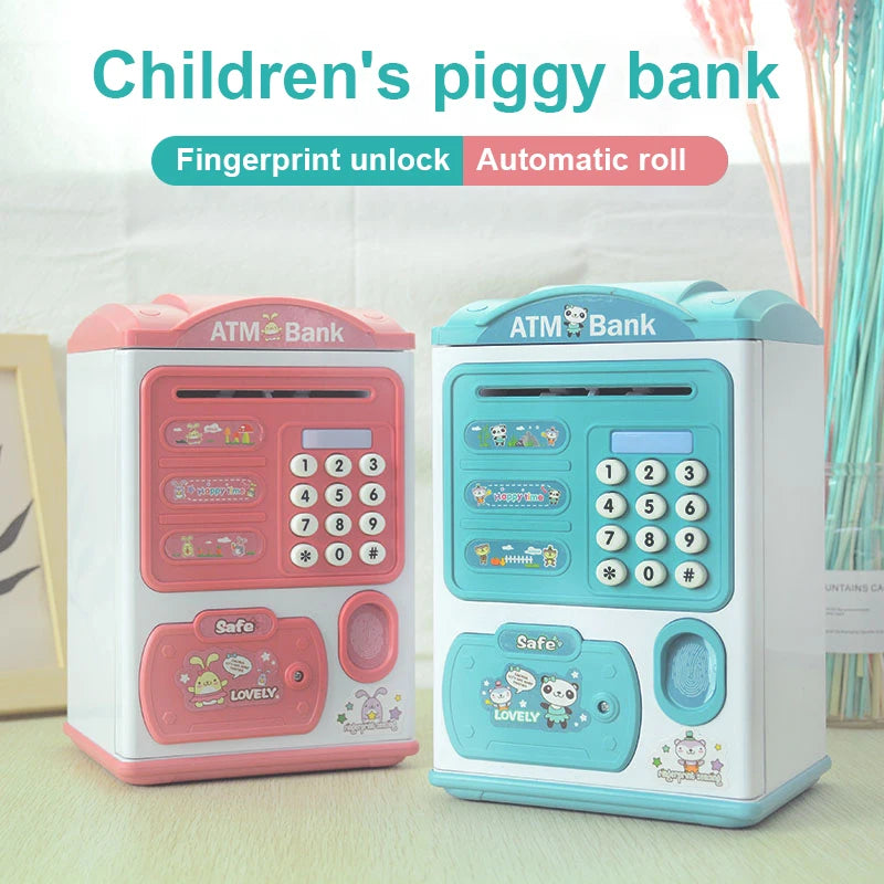 Children’s Electronic Piggy Bank – Mini ATM Style with Password & Fingerprint Simulation