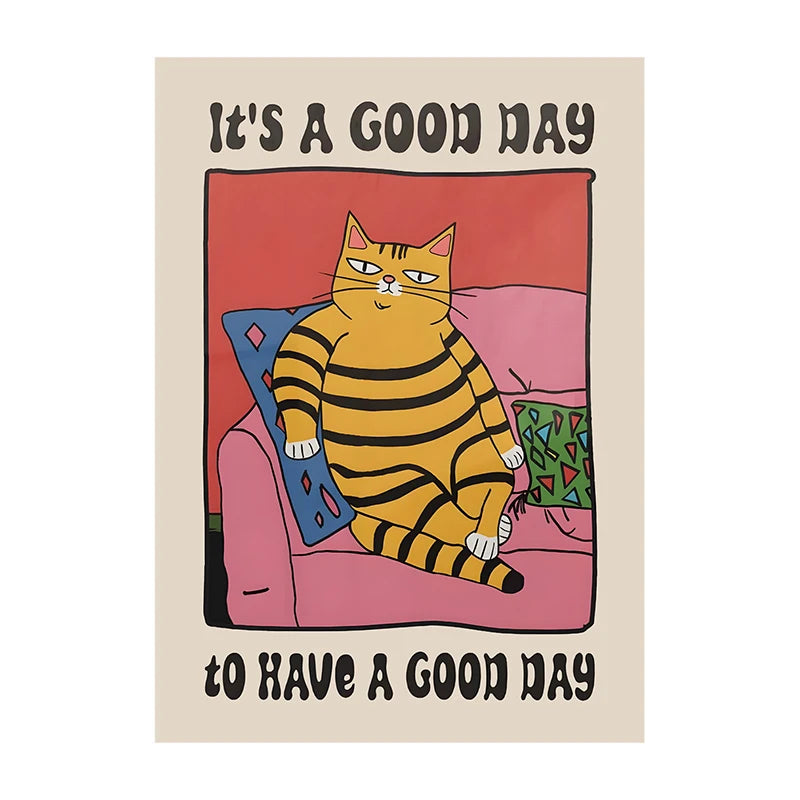 Retro Kitchen Canvas Poster – Cat Chef Art Print, Wall Decor for Kitchen, Bedroom, and Home, Perfect Gift Idea