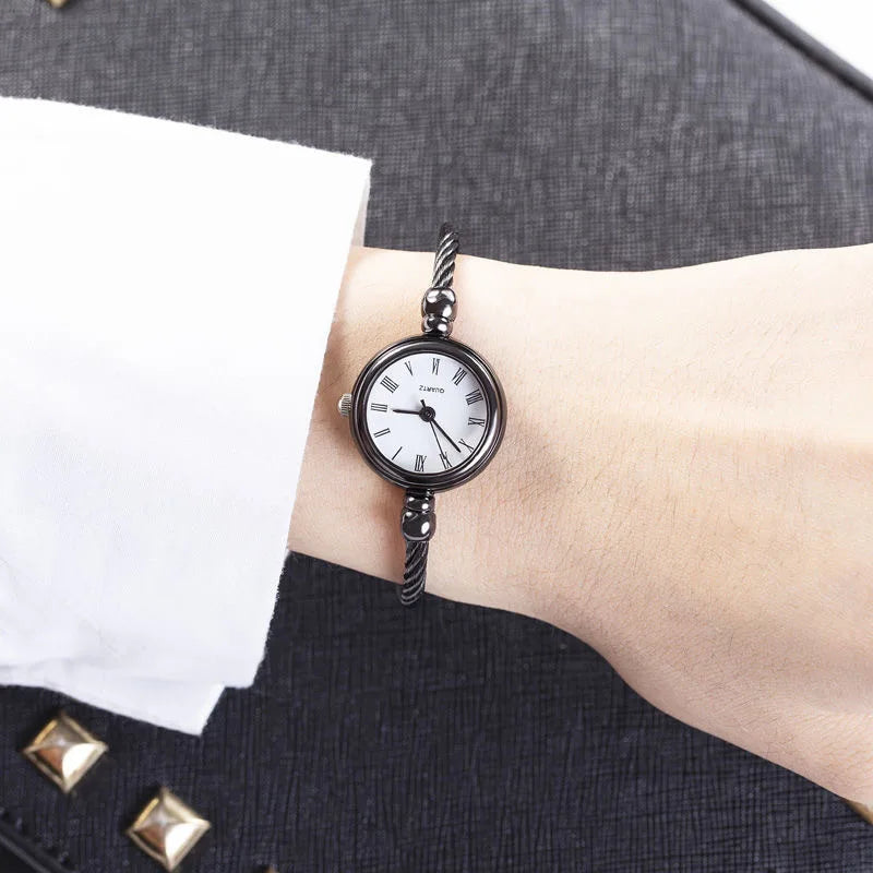Women’s Small Bangle Bracelet Watch – Stainless Steel Retro Quartz Wristwatch
