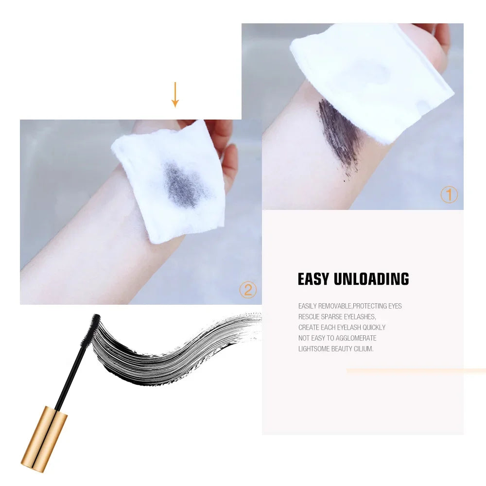 3D Lengthening Black Mascara – Long-Wearing Gold Tube with Eyelash Extension Effect and Lash Brush