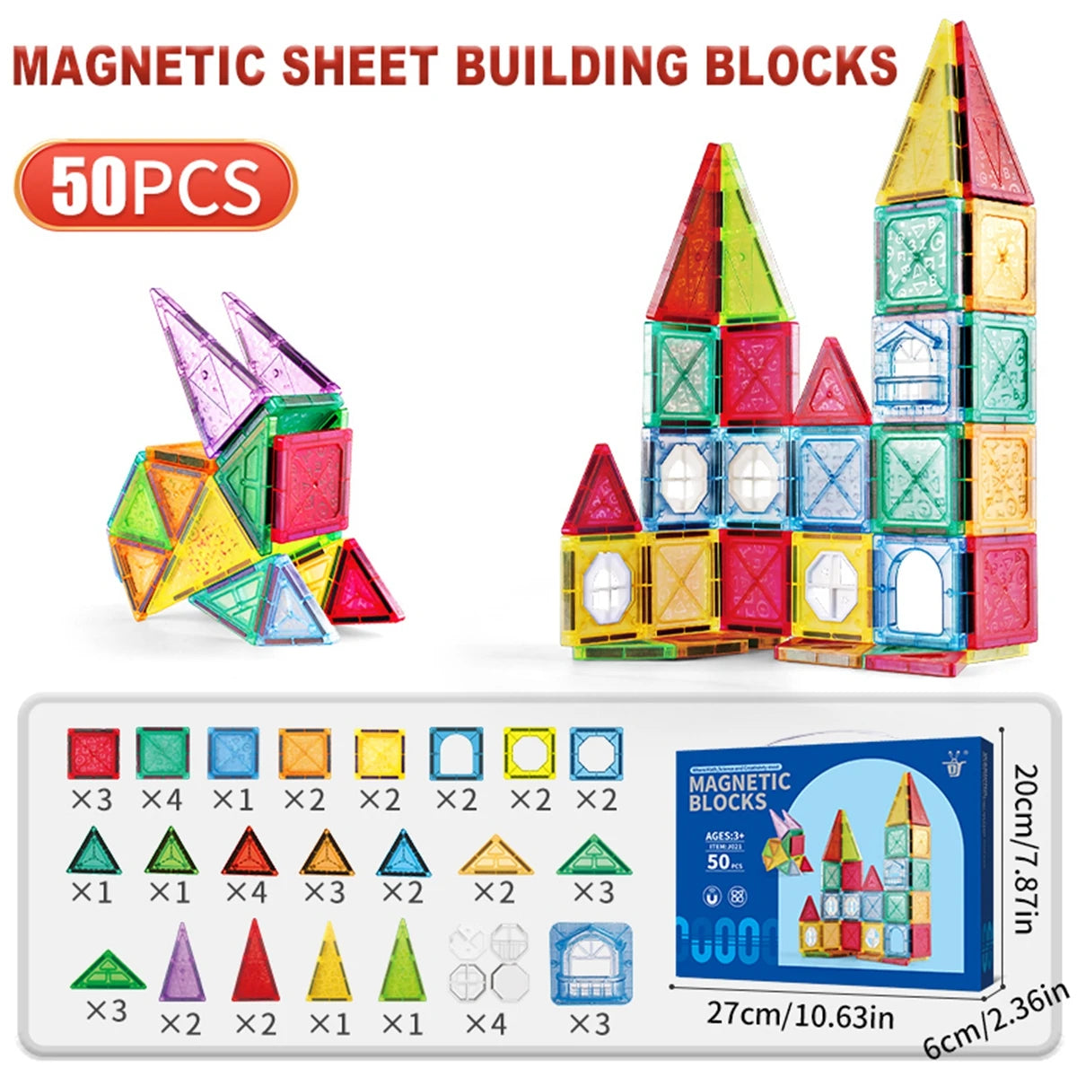 Magic Magnetic Tiles for Kids - Creative Building and Fun Learning