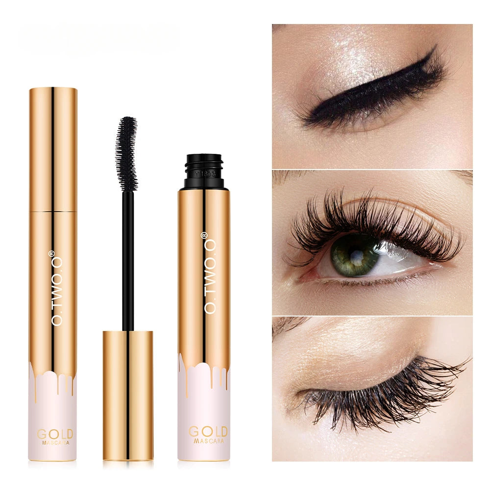 3D Lengthening Black Mascara – Long-Wearing Gold Tube with Eyelash Extension Effect and Lash Brush