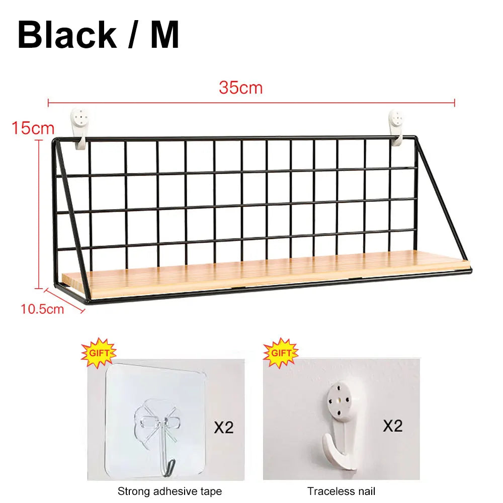 No-Drill Wooden Wall Shelf – Decorative & Storage Organizer