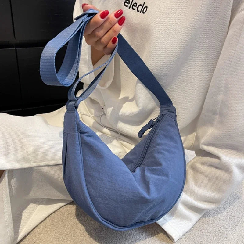 Casual Nylon Hobo Crossbody Bag – Large Capacity Designer-Inspired Tote