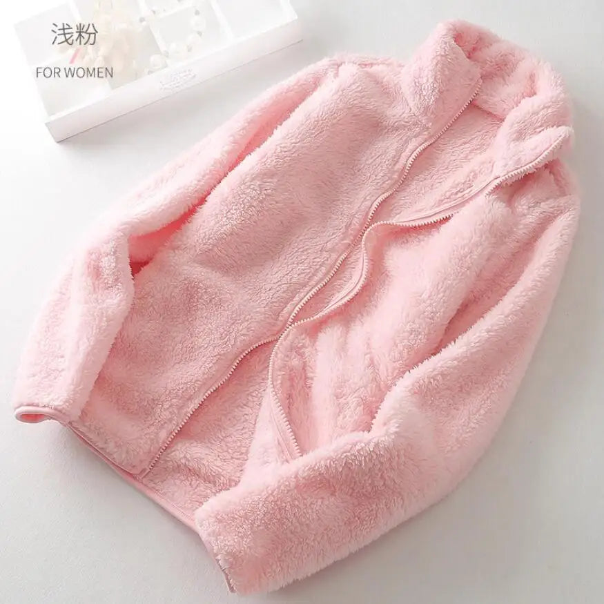 Women’s Winter Fleece Coat – Thick, Warm, Double-Sided Velvet & Coral Fleece Jacket, Polar Fleece Outerwear