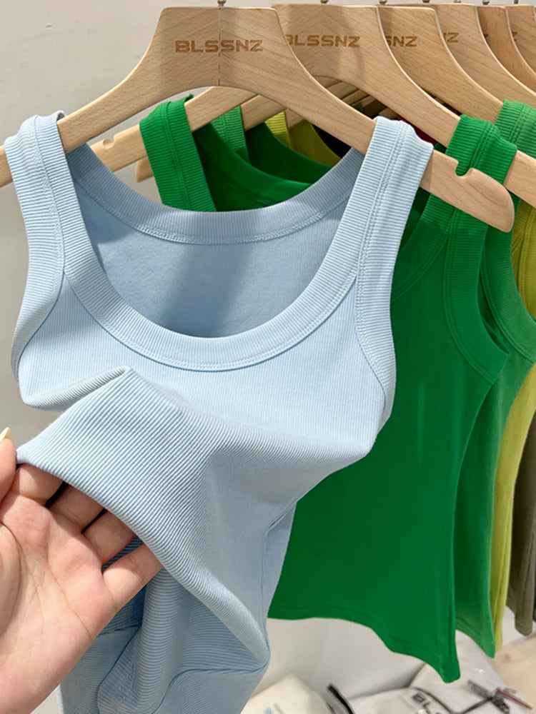Ribbed Round Neck Tank Top – Women