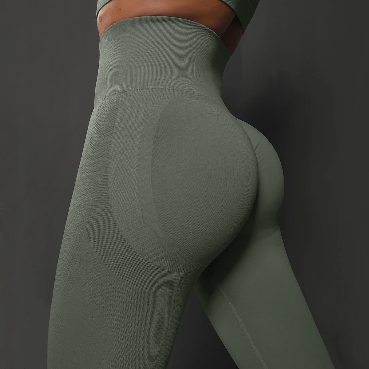 Women’s High Waist Seamless Yoga Leggings – Hip Lifting Fitness Gym Pants, Bubble Butt Workout & Running Tights