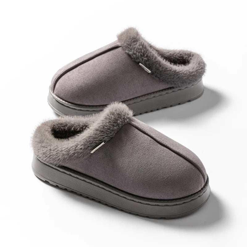 Fluffy Indoor Slippers for Autumn and Winter - Warm and Anti-Slip EVA Sole