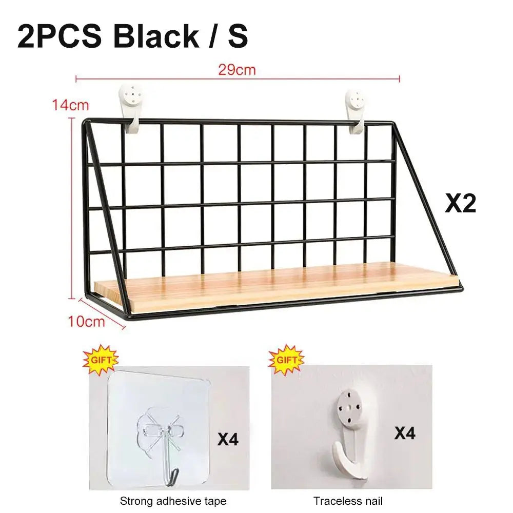 No-Drill Wooden Wall Shelf – Decorative & Storage Organizer