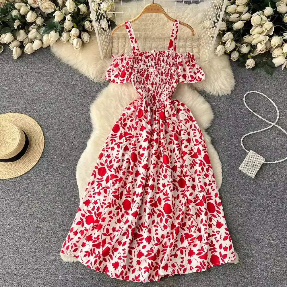 Romantic Floral Print Long Dress