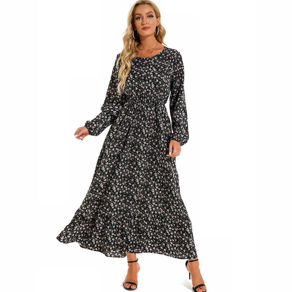 Spring Summer Bohemian Dress Casual Long Sleeve