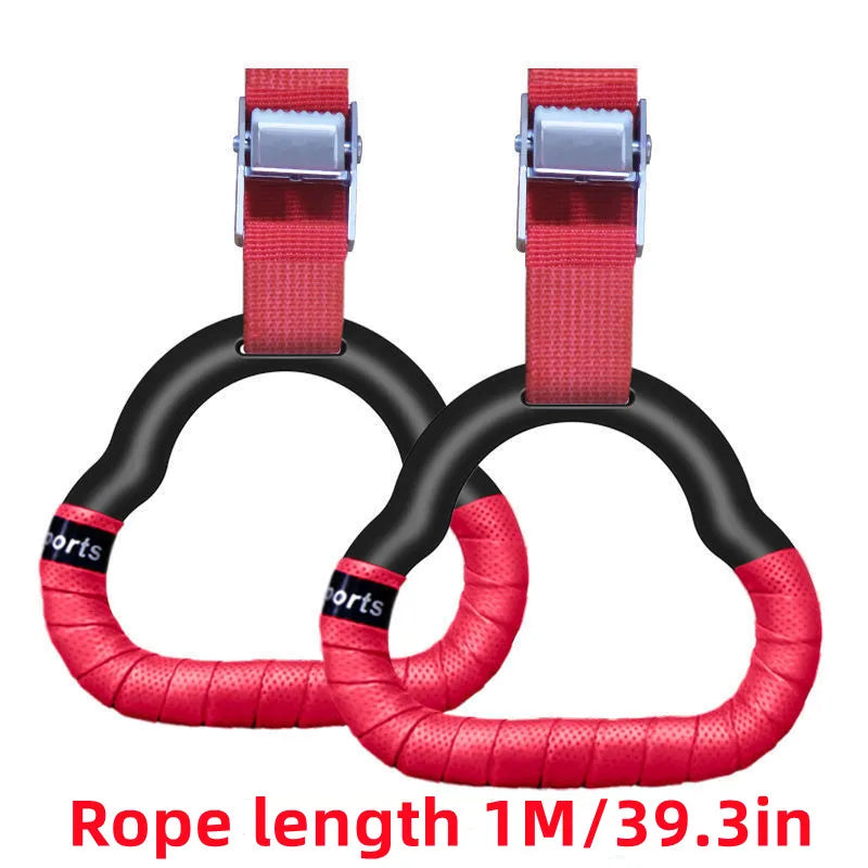 Gymnastics Rings Kid Sport Toy Non-Slip Gym With Swing Adjustable Straps