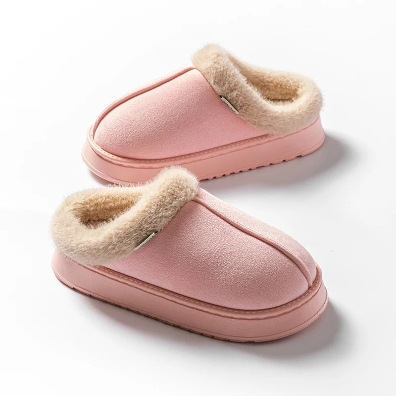 Fluffy Indoor Slippers for Autumn and Winter - Warm and Anti-Slip EVA Sole