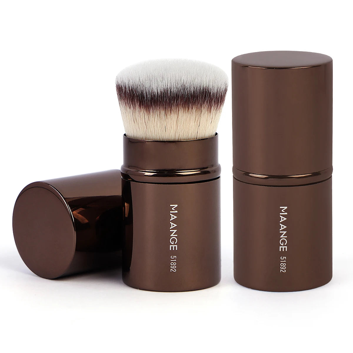 Double-Headed Makeup Brush with Soft Fiber Bristles – Foundation, Powder, Concealer, Blusher & Bronzer Brush
