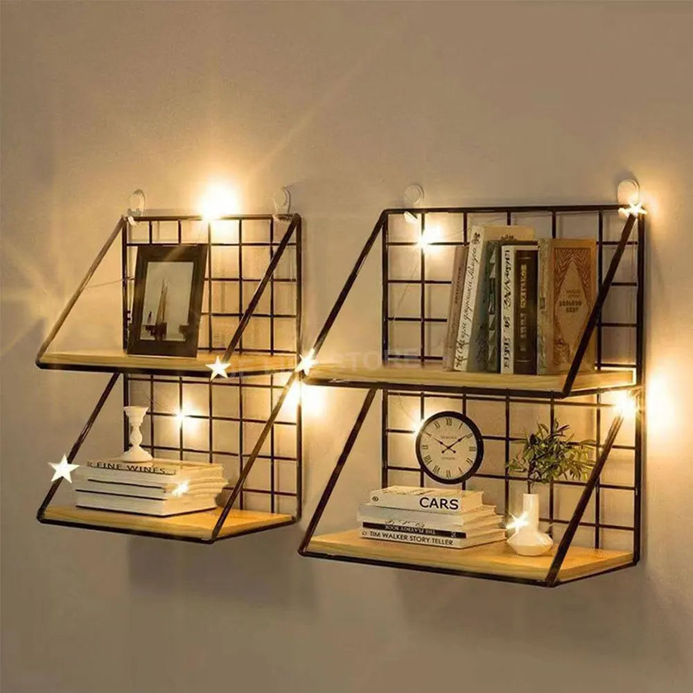 No-Drill Wooden Wall Shelf – Decorative & Storage Organizer