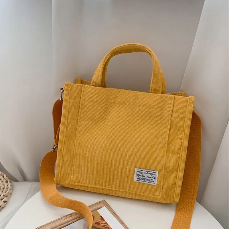 Stylish and Versatile Corduroy Convertible Bag – Handbag and Shoulder Bag for Women