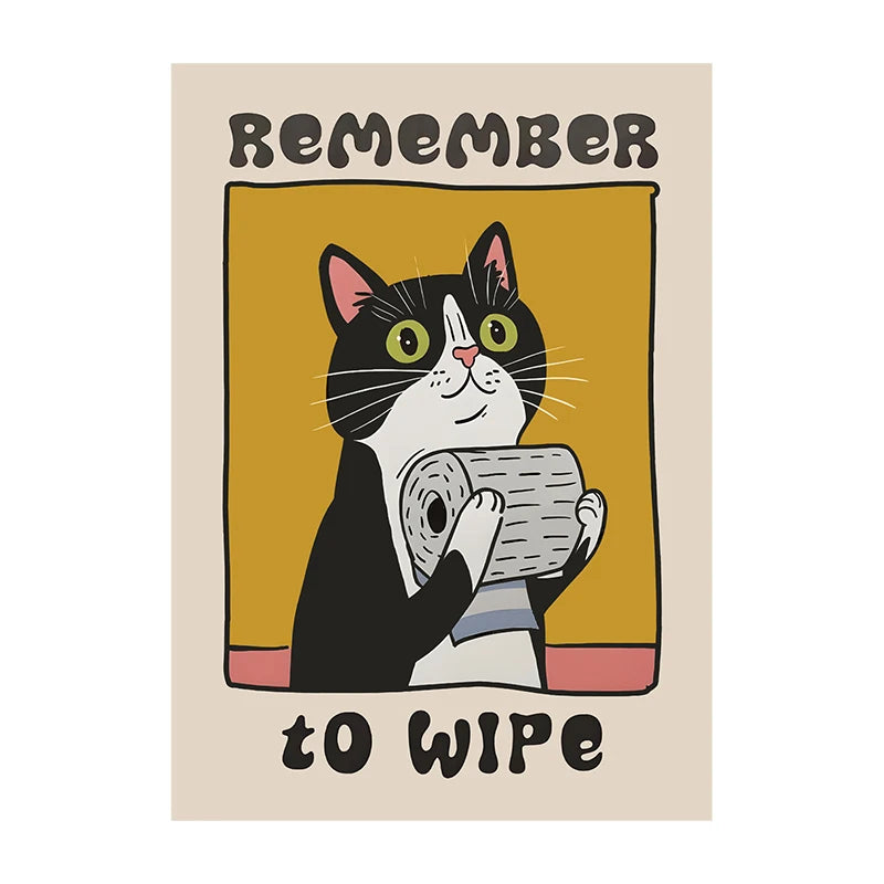 Retro Kitchen Canvas Poster – Cat Chef Art Print, Wall Decor for Kitchen, Bedroom, and Home, Perfect Gift Idea