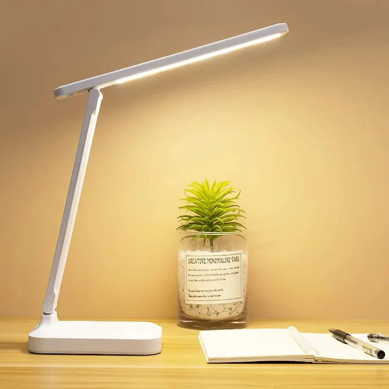 LED Foldable Desk Lamp – Touch Control with 3 Stepless Dimming & Eye-Care Light