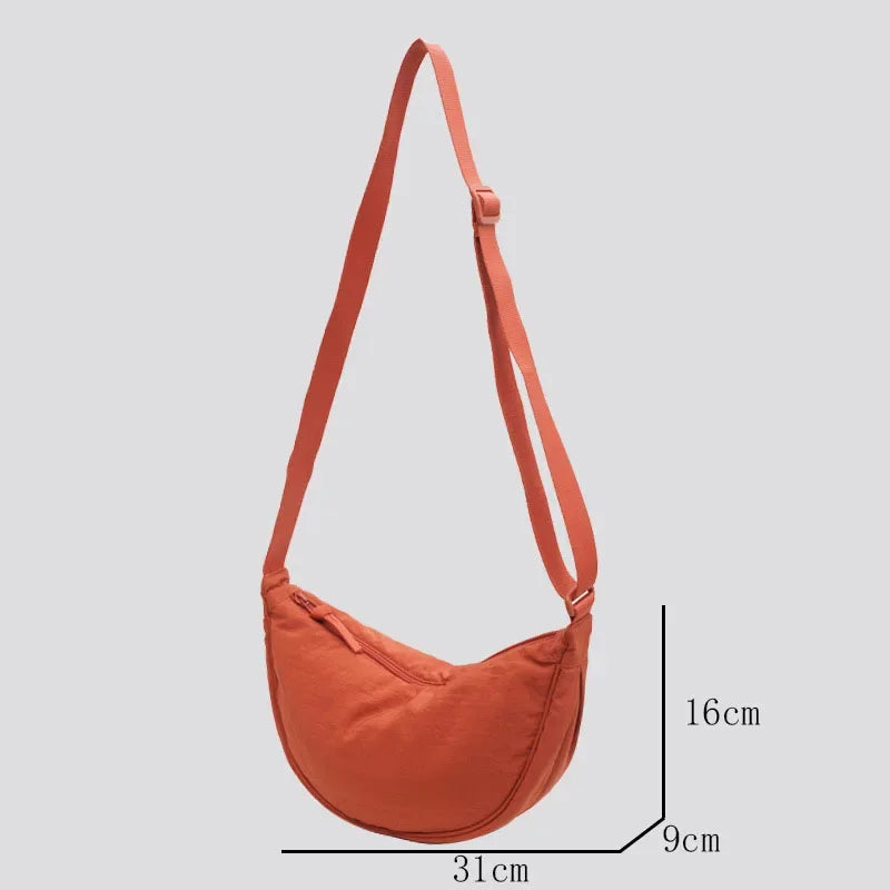 Casual Nylon Hobo Crossbody Bag – Large Capacity Designer-Inspired Tote