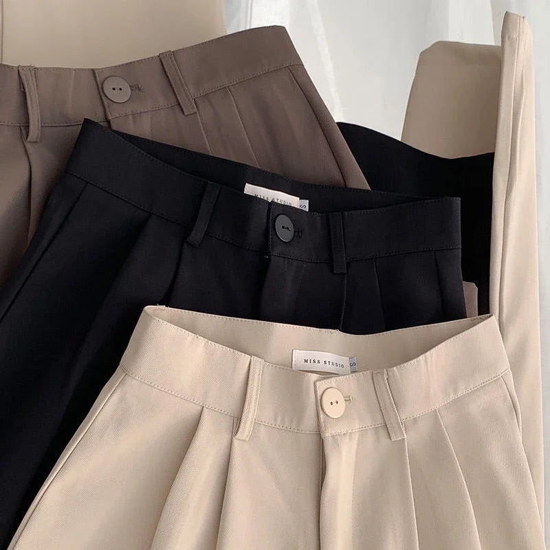 High Waist Straight Leg Office Pants – Women’s Casual Trousers