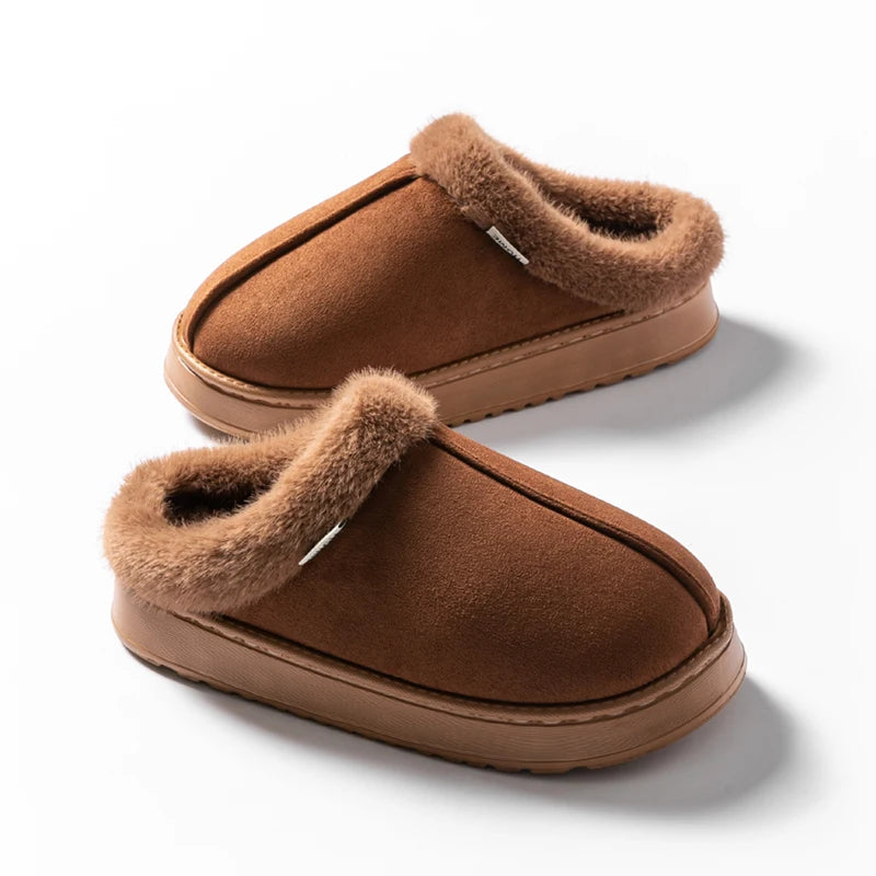 Fluffy Indoor Slippers for Autumn and Winter - Warm and Anti-Slip EVA Sole