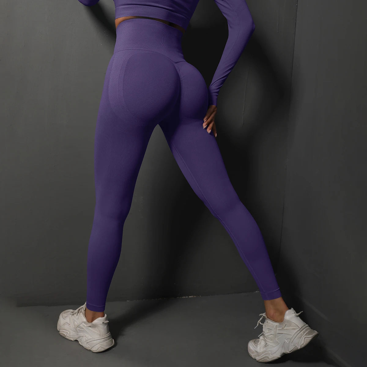 Women’s High Waist Seamless Yoga Leggings – Hip Lifting Fitness Gym Pants, Bubble Butt Workout & Running Tights