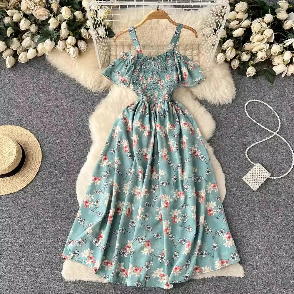 Romantic Floral Print Long Dress