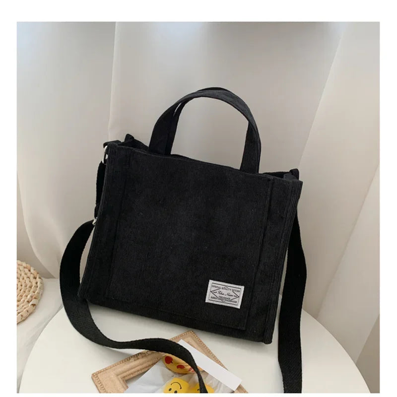 Stylish and Versatile Corduroy Convertible Bag – Handbag and Shoulder Bag for Women