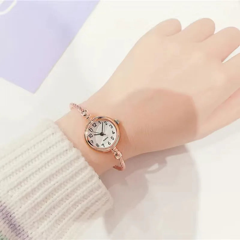 Women’s Small Bangle Bracelet Watch – Stainless Steel Retro Quartz Wristwatch