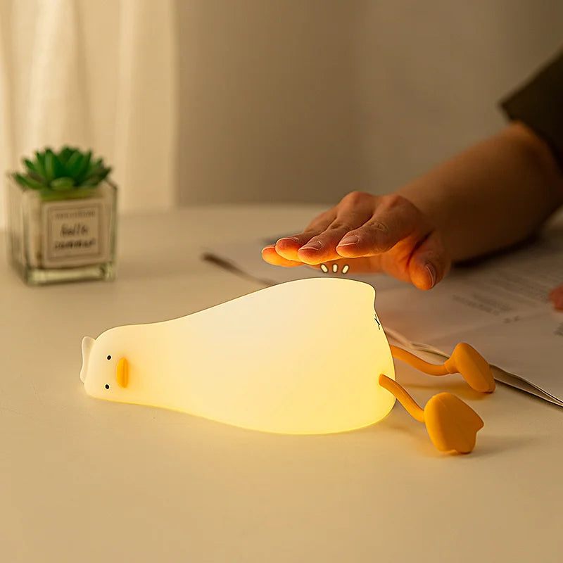 Big Face Rabbit Night Light - Soft Silicone Touch Lamp