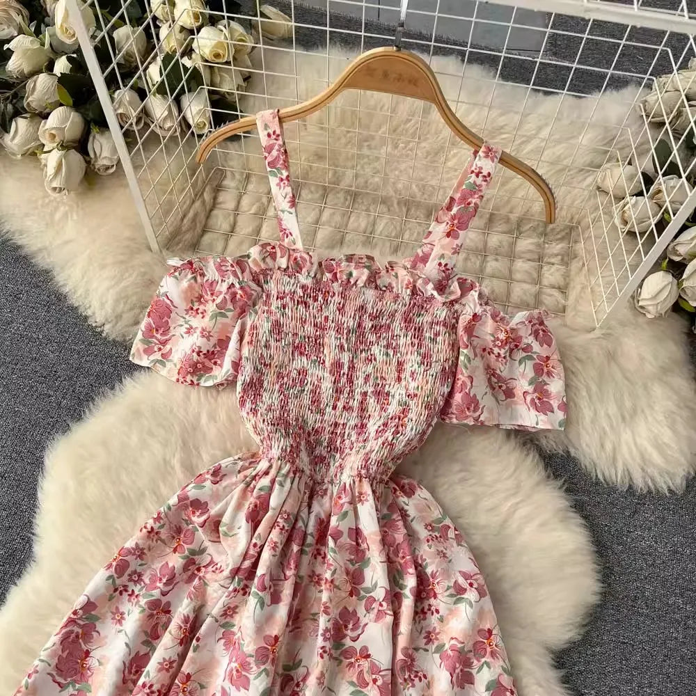 Romantic Floral Print Long Dress