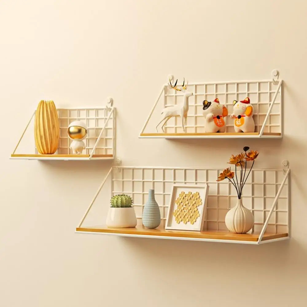 No-Drill Wooden Wall Shelf – Decorative & Storage Organizer