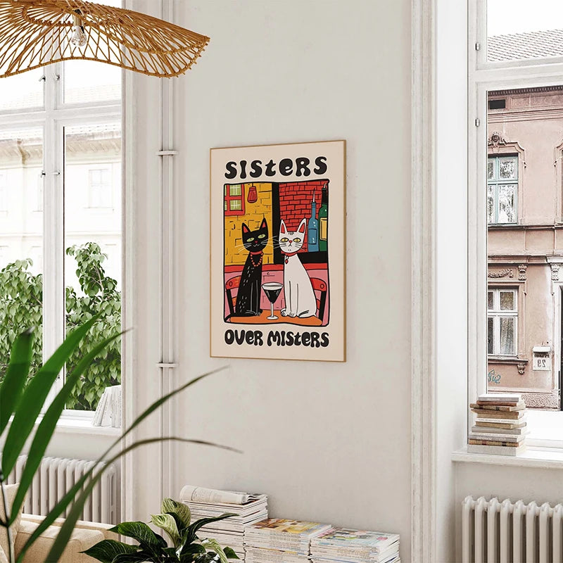 Retro Kitchen Canvas Poster – Cat Chef Art Print, Wall Decor for Kitchen, Bedroom, and Home, Perfect Gift Idea