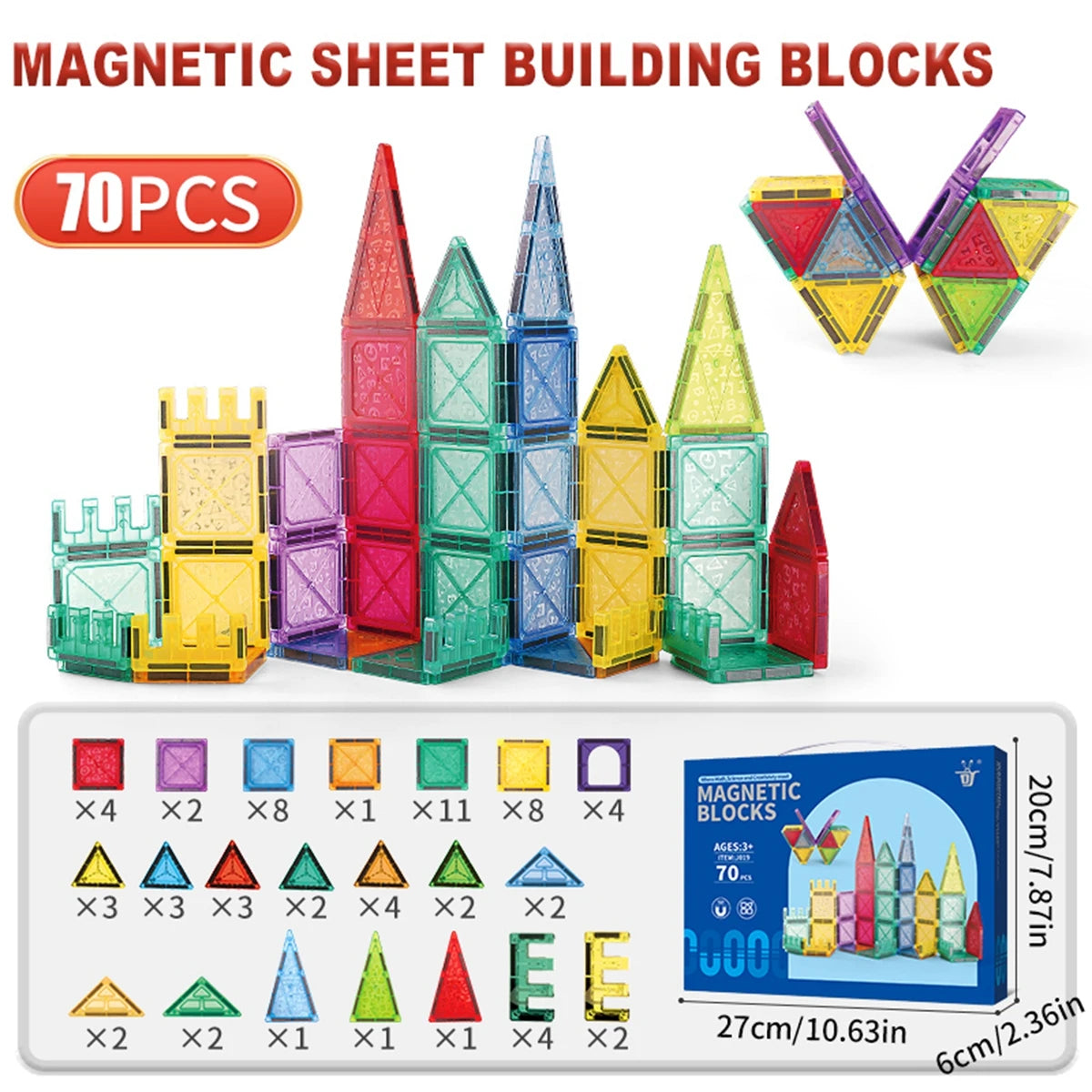 Magic Magnetic Tiles for Kids - Creative Building and Fun Learning