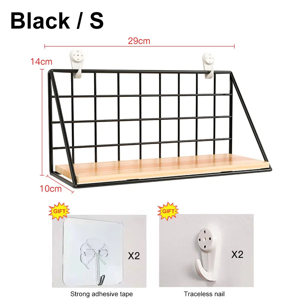 No-Drill Wooden Wall Shelf – Decorative & Storage Organizer