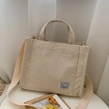 Stylish and Versatile Corduroy Convertible Bag – Handbag and Shoulder Bag for Women