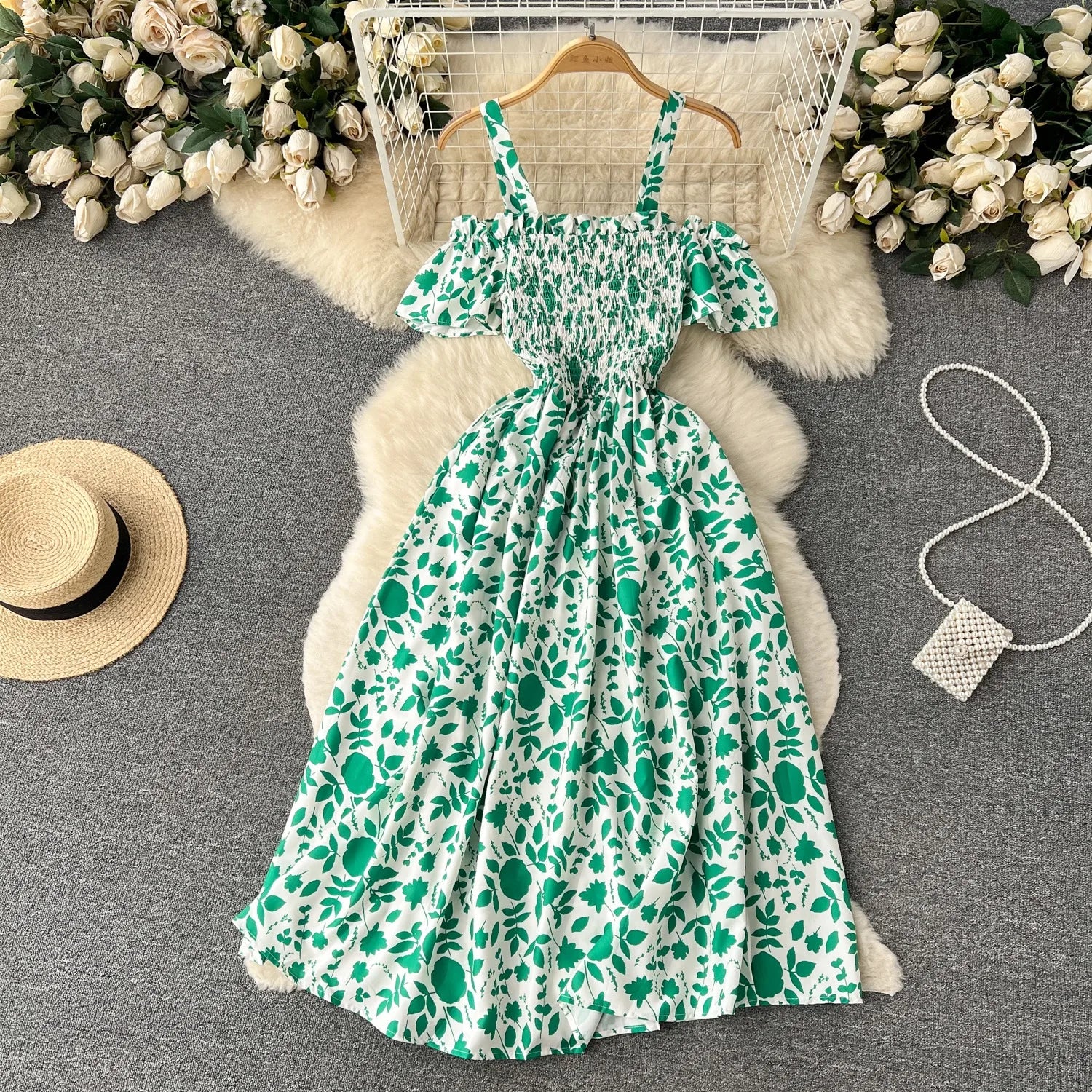 Romantic Floral Print Long Dress