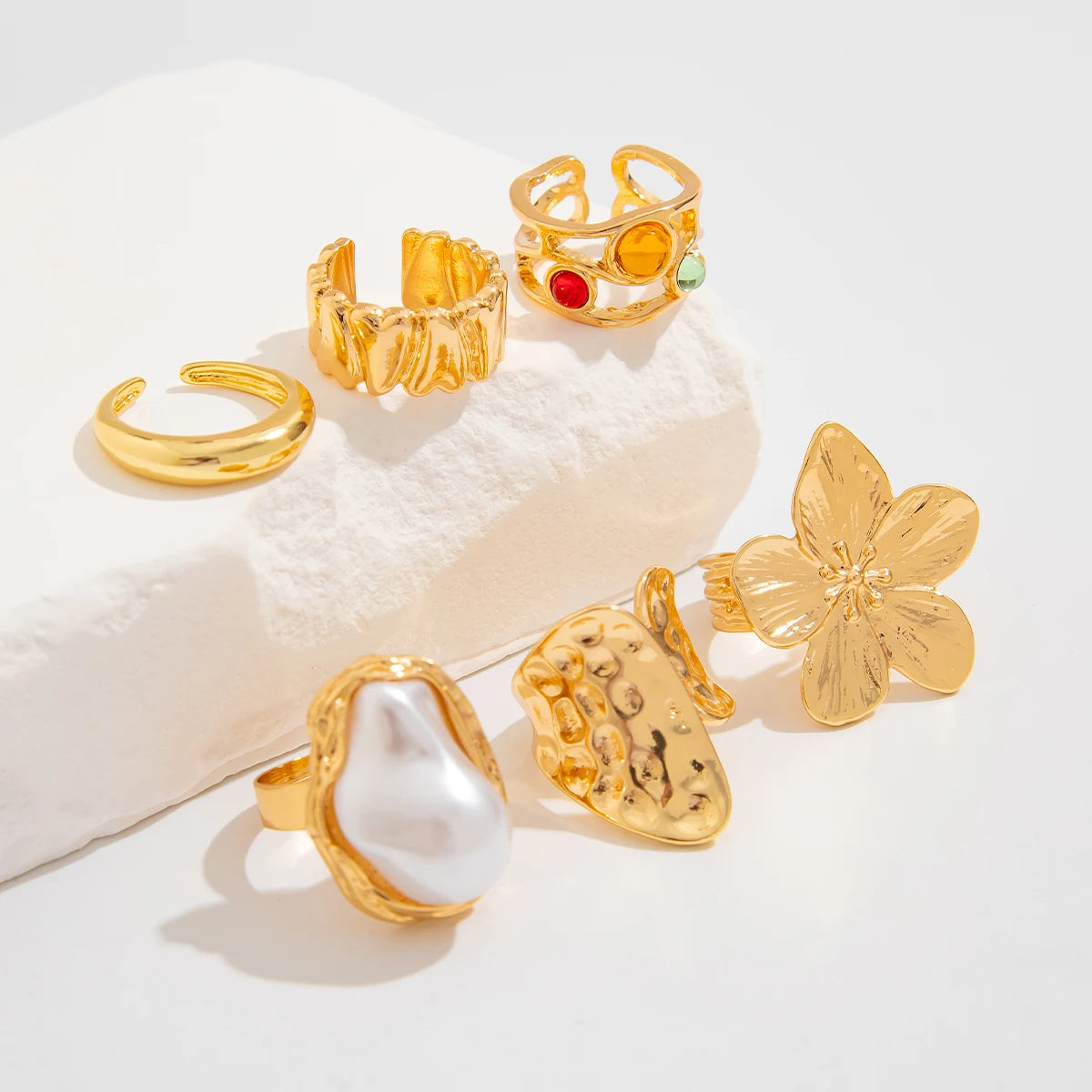 Elegant Baroque Open Ring Set – Adjustable Jewellery Accessories